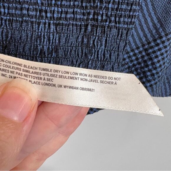 Intimately Free People Womens Size XS Blue Plaid Cropped Top Bralette Shirt - Picture 8 of 9